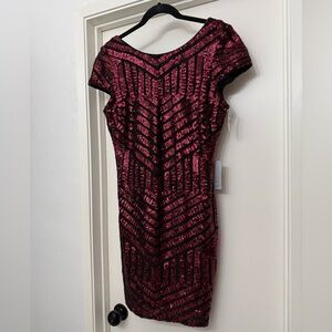 Dress the Population Tabitha Black & Red Sequin Bodycon Mini Dress